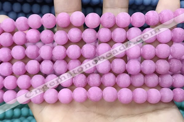 CCN5592 15 inches 8mm round matte candy jade beads Wholesale