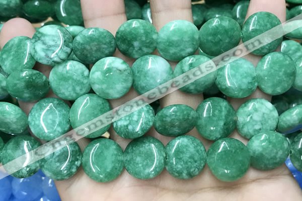 CCN5907 15 inches 15mm flat round candy jade beads Wholesale