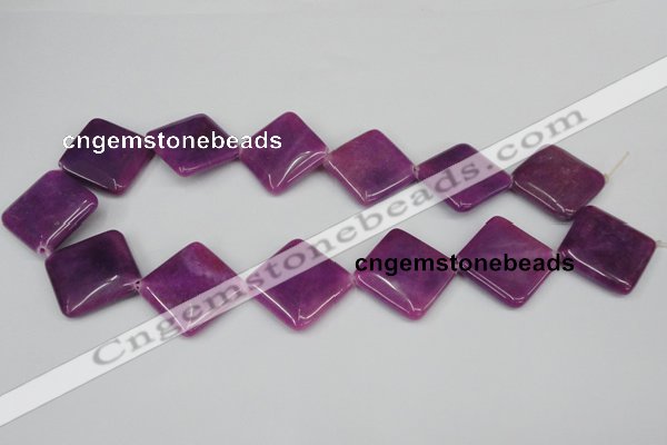 CCN606 15.5 inches 25*25mm diamond candy jade beads wholesale