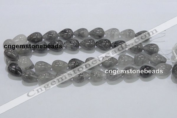 CCQ107 15.5 inches 15*20mm teardrop cloudy quartz beads wholesale