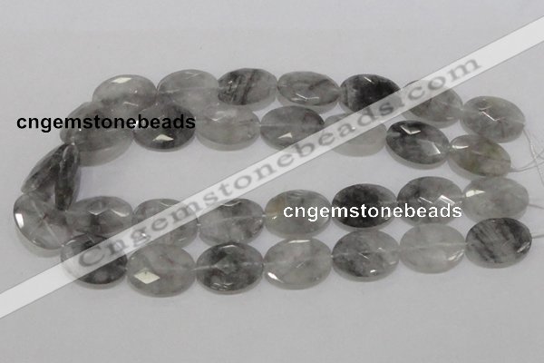 CCQ156 15.5 inches 18*25mm faceted oval cloudy quartz beads wholesale