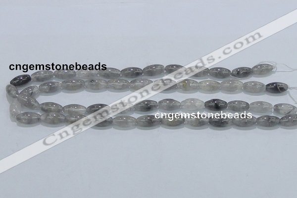 CCQ81 15.5 inches 8*16mm rice cloudy quartz beads wholesale