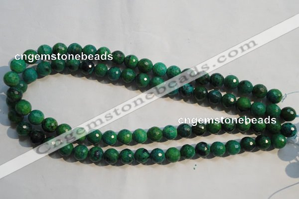 CCS603 15.5 inches 10mm faceted round dyed chrysocolla gemstone beads