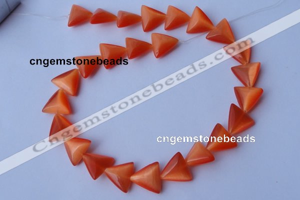 CCT34 14.5 inches 15*16mm triangle orange red cats eye beads wholesale