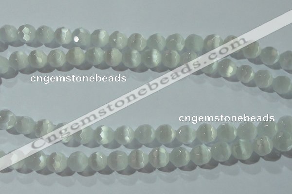 CCT371 15 inches 8mm faceted round cats eye beads wholesale