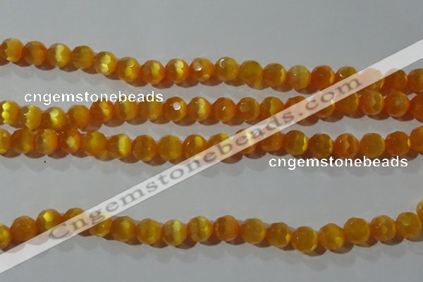 CCT378 15 inches 8mm faceted round cats eye beads wholesale