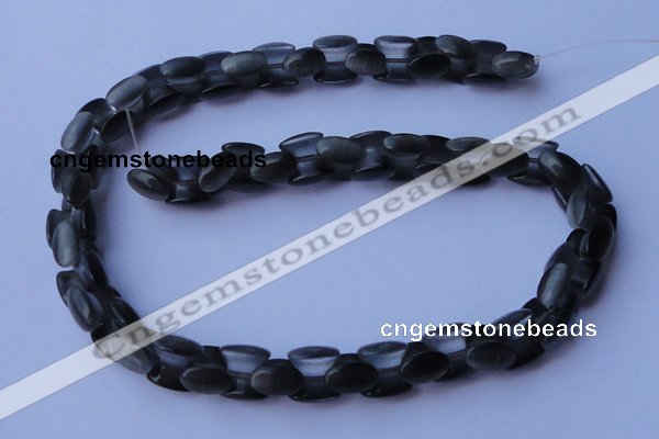 CCT40 14.5 inches 6*10mm drum-shaped black cats eye beads wholesale