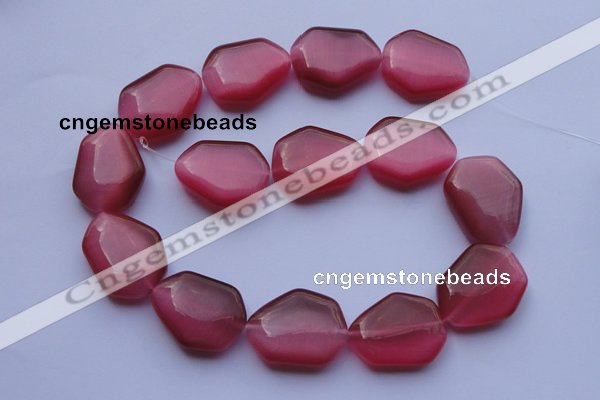 CCT42 15 inches 22*25mm freeform red cats eye beads wholesale