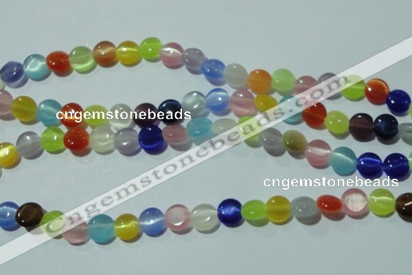 CCT467 15 inches 6mm flat round cats eye beads wholesale