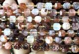 CCU1361 15 inches 6mm - 7mm faceted cube red quartz beads