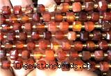 CCU1389 15 inches 6mm - 7mm faceted cube red agate beads