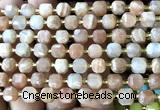 CCU1413 15 inches 6mm - 7mm faceted cube moonstone beads