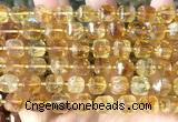 CCU1455 15 inches 8mm - 9mm faceted cube citrine gemstone beads