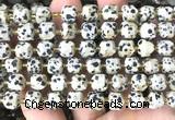 CCU1485 15 inches 8mm - 9mm faceted cube dalmatian jasper beads