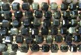 CCU1512 15 inches 8mm - 9mm faceted cube golden obsidian beads