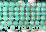 CCU1527 15 inches 8mm - 9mm faceted cube green aventurine jade beads