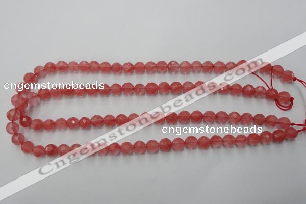 CCY112 15.5 inches 8mm faceted round cherry quartz beads wholesale