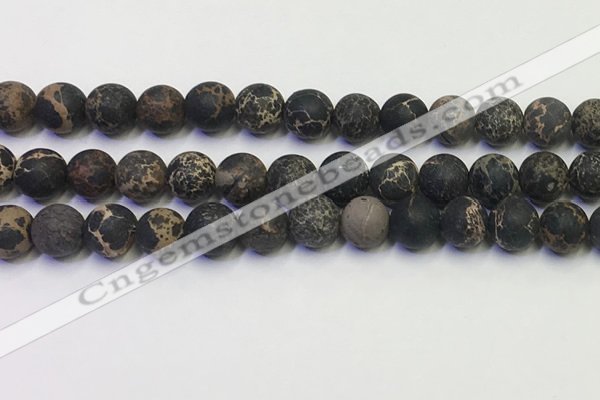 CDE1048 15.5 inches 10mm round matte sea sediment jasper beads