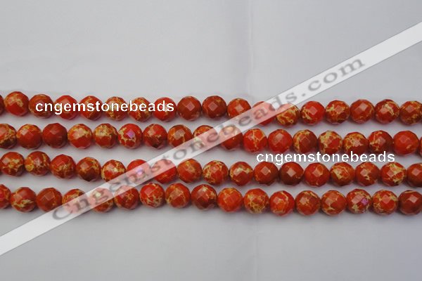 CDE2101 15.5 inches 8mm faceted round dyed sea sediment jasper beads