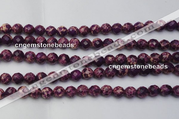 CDE2145 15.5 inches 16mm faceted round dyed sea sediment jasper beads