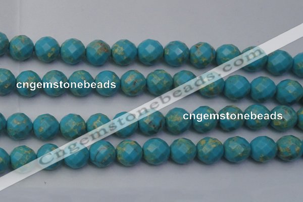 CDE2159 15.5 inches 24mm faceted round dyed sea sediment jasper beads