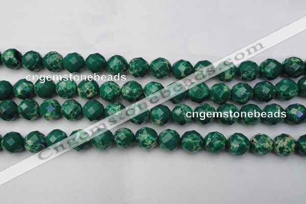 CDE2204 15.5 inches 14mm faceted round dyed sea sediment jasper beads