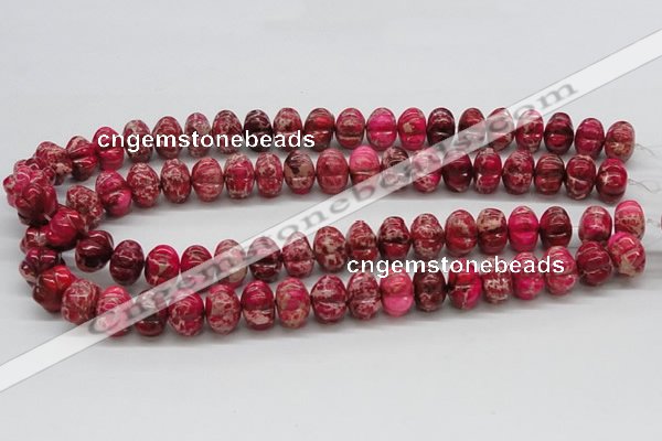 CDE24 15.5 inches 10*14mm pumpkin dyed sea sediment jasper beads