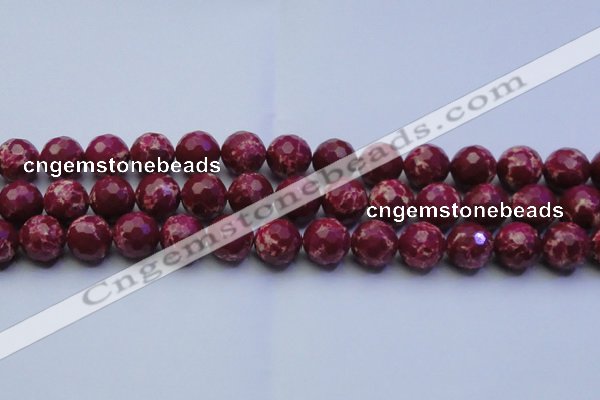 CDE2521 15.5 inches 14mm faceted round dyed sea sediment jasper beads