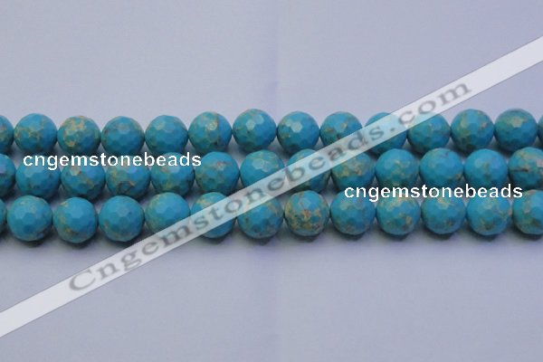 CDE2543 15.5 inches 16mm faceted round dyed sea sediment jasper beads