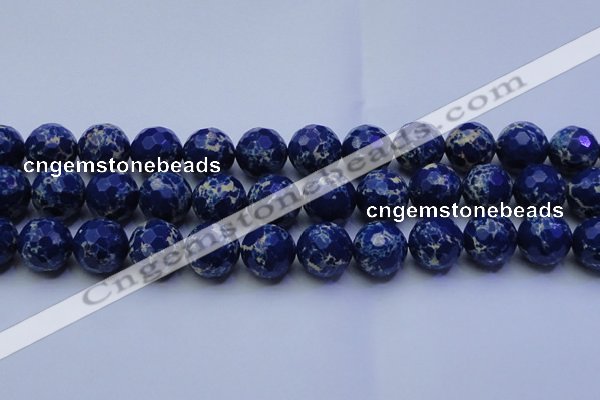 CDE2582 15.5 inches 20mm faceted round dyed sea sediment jasper beads