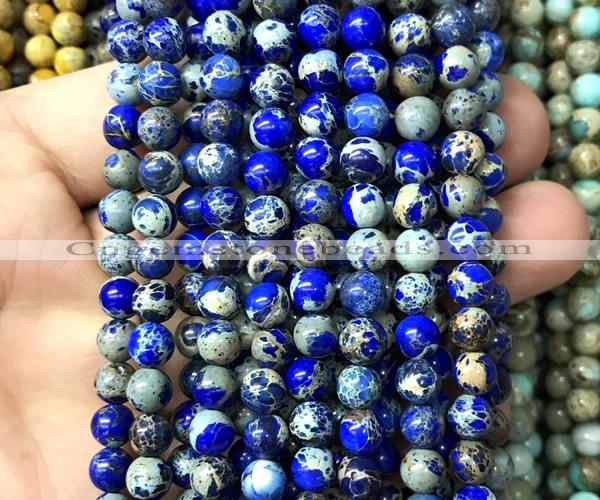 CDE3106 15 inches 6mm round sea sediment jasper beads wholesale