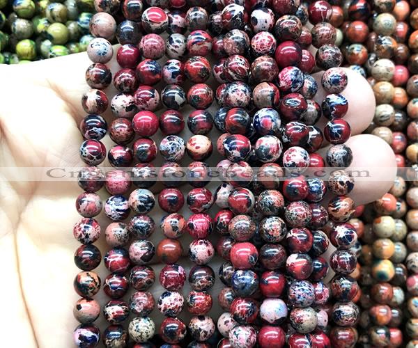 CDE3124 15 inches 6mm round sea sediment jasper beads wholesale