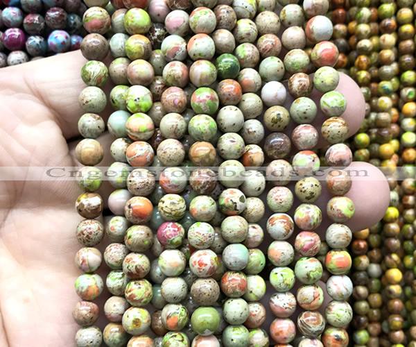 CDE3125 15 inches 6mm round sea sediment jasper beads wholesale