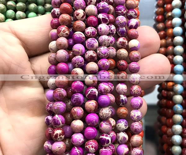 CDE3159 15 inches 6mm round sea sediment jasper beads wholesale