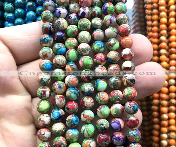 CDE3164 15 inches 6mm round sea sediment jasper beads wholesale