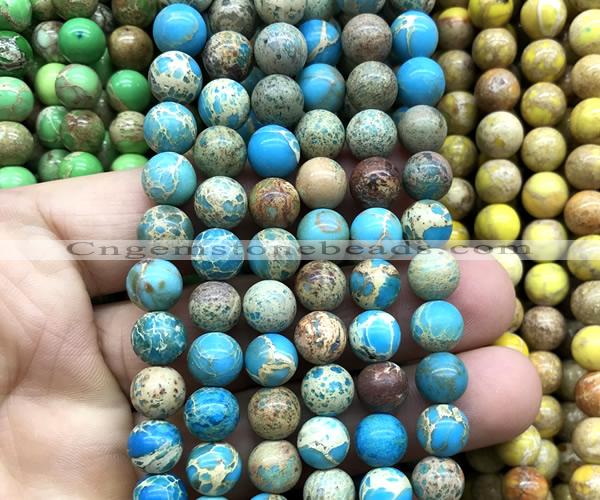 CDE3202 15 inches 8mm round sea sediment jasper beads wholesale