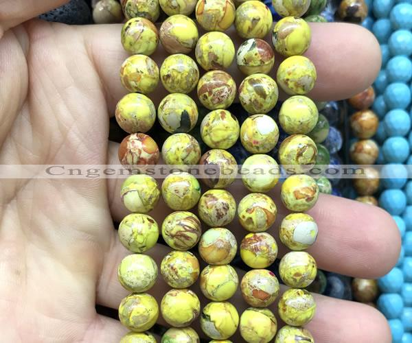 CDE3220 15 inches 8mm round sea sediment jasper beads wholesale