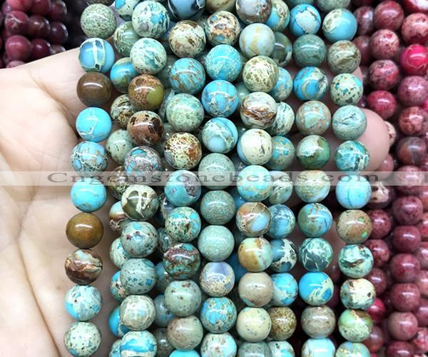 CDE3235 15 inches 8mm round sea sediment jasper beads wholesale