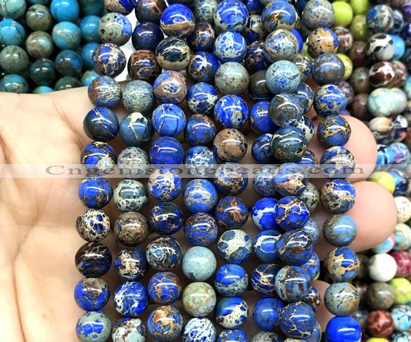 CDE3240 15 inches 8mm round sea sediment jasper beads wholesale