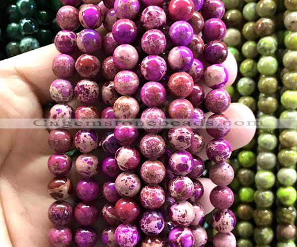 CDE3272 15 inches 8mm round sea sediment jasper beads wholesale