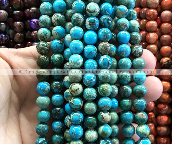 CDE3276 15 inches 8mm round sea sediment jasper beads wholesale