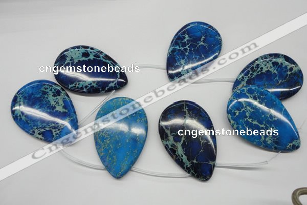 CDE346 Top-drilled 40*60mm flat teardrop dyed sea sediment jasper beads