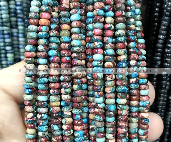 CDE3461 15 inches 3*4mm rondelle sea sediment jasper beads