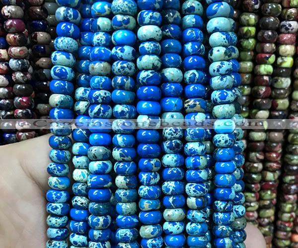 CDE3506 15 inches 4*6mm rondelle sea sediment jasper beads