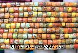 CDE3602 15 inches 4*4mm tube sea sediment jasper beads