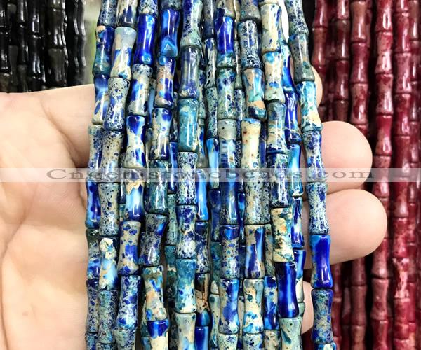 CDE3757 15 inches 5*12mm bamboo sea sediment jasper beads