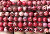 CDE3807 15 inches 8mm round red sea sediment jasper beads