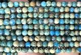 CDE3810 15 inches 4mm round blue sea sediment jasper beads