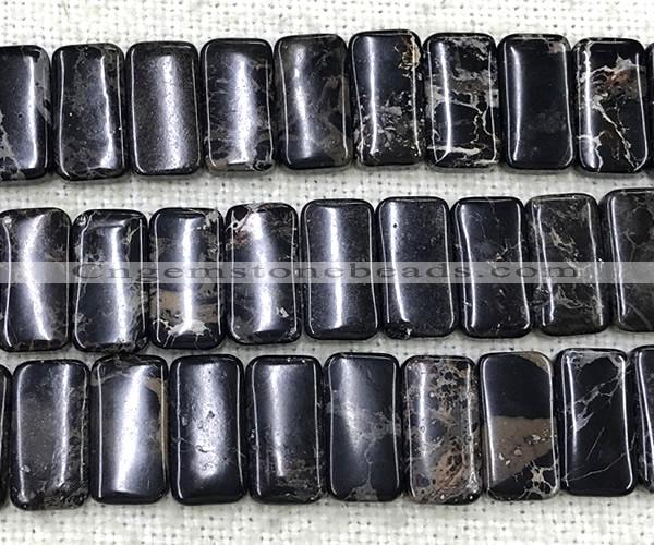 CDE3828 7.5 inches 10*20mm rectangle double drilled sea sediment jasper beads