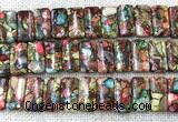 CDE3830 7.5 inches 10*20mm rectangle double drilled sea sediment jasper beads